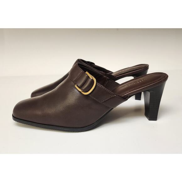 Liz Claiborne Larkin Brown Leather Upper Mule Sandals Size 9.5M - Picture 2 of 11